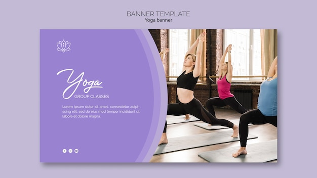 Gratis PSD sjabloon voor spandoek yoga