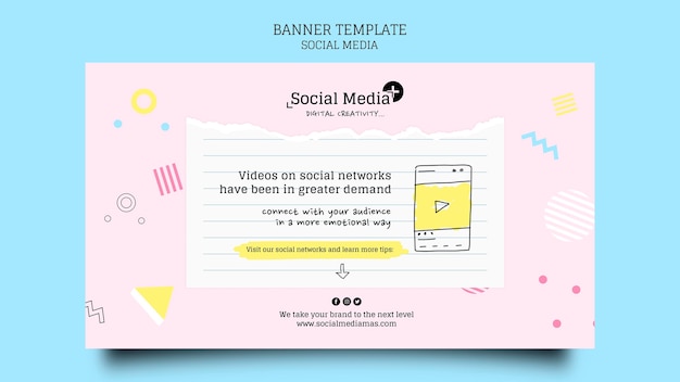 Gratis PSD sjabloon voor spandoekontwerp voor social media marketingbureau