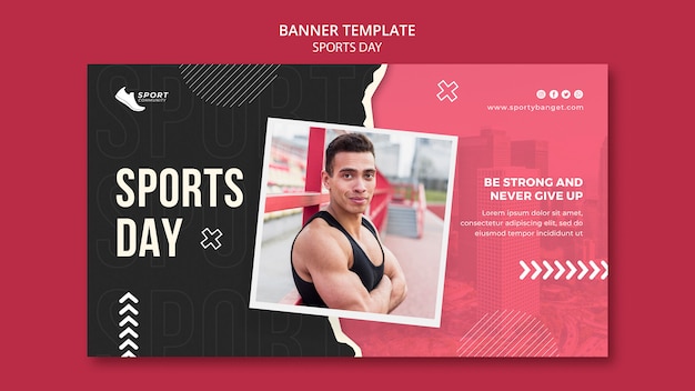 Gratis PSD sjabloon voor spandoekontwerp voor sportdag