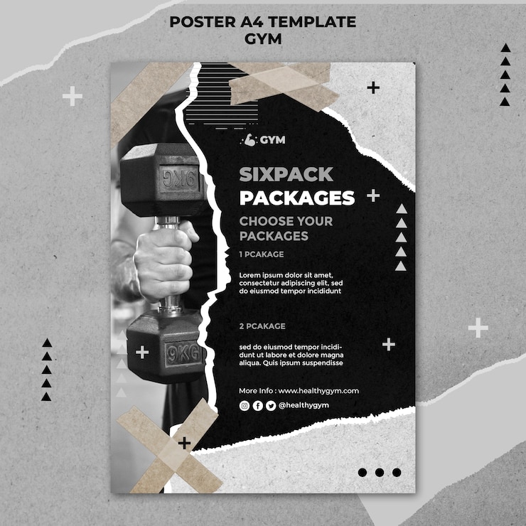 Gratis PSD sjabloon voor sportposter met papiertextuur
