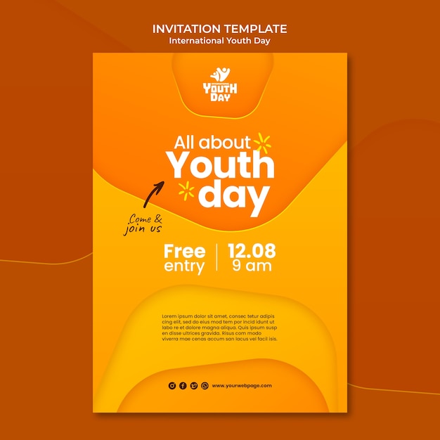 Sjabloon voor uitnodiging voor internationale jongerendag