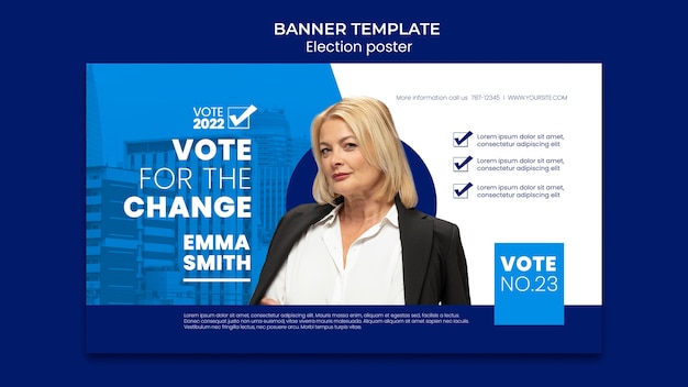 Sjabloon voor verkiezing en politiek horizontale banner