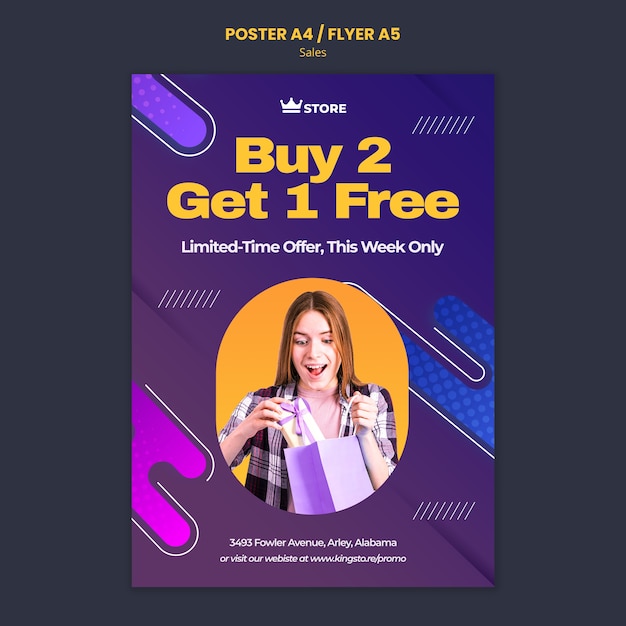 Gratis PSD sjabloon voor verkoopaanbieding poster