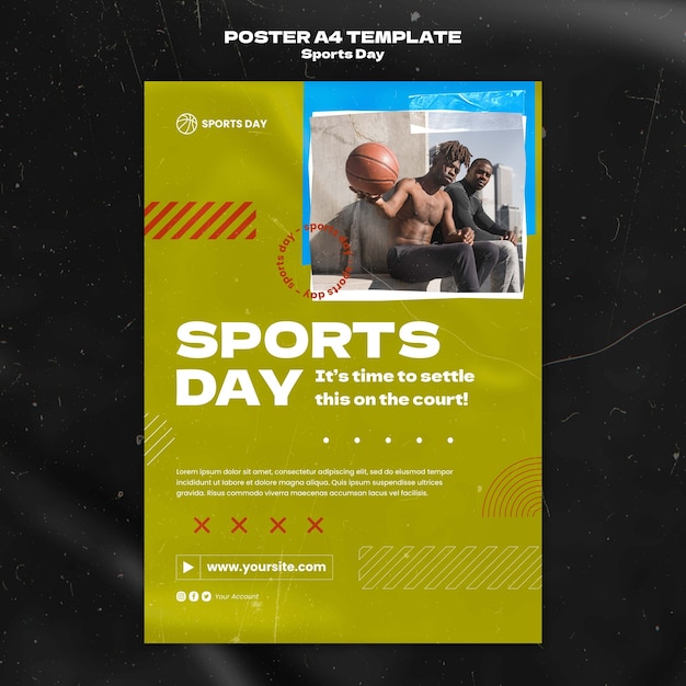 Gratis PSD sjabloon voor verticale sportdagposter