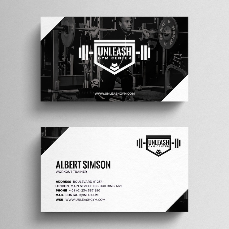 Gratis PSD sjabloon voor visitekaartjes fitness