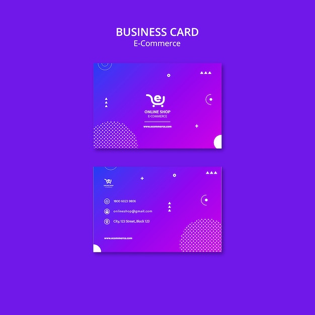 Sjabloon voor visitekaartjes voor e-commerceconcept