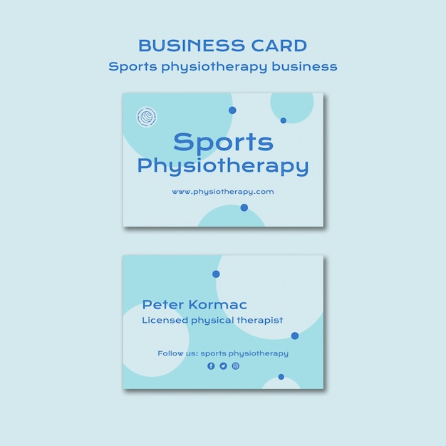 Gratis PSD sjabloon voor visitekaartjes voor sportfysiotherapie