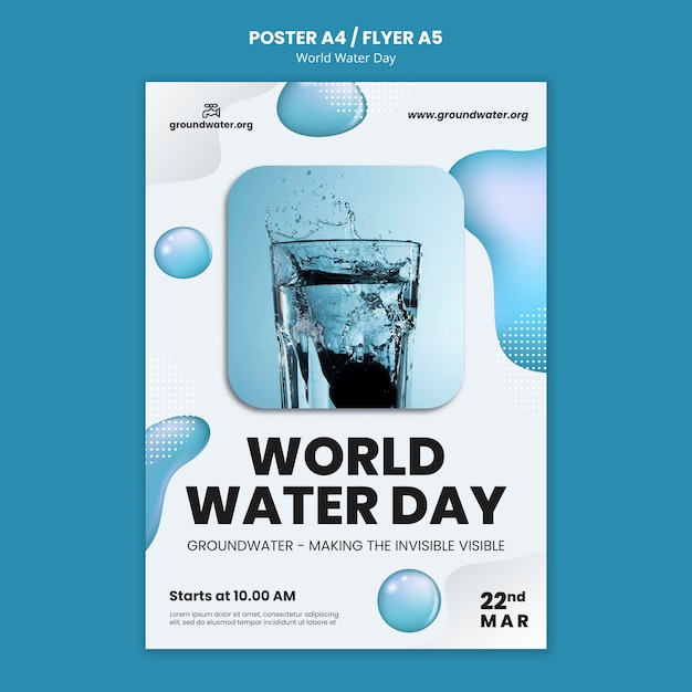 Gratis PSD sjabloon voor wereldwaterdagposter