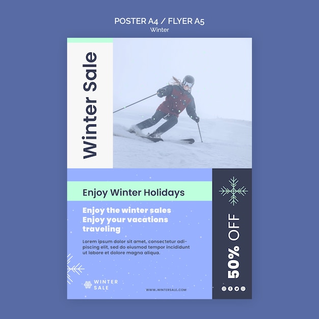 Gratis PSD sjabloon voor winteruitverkoop poster