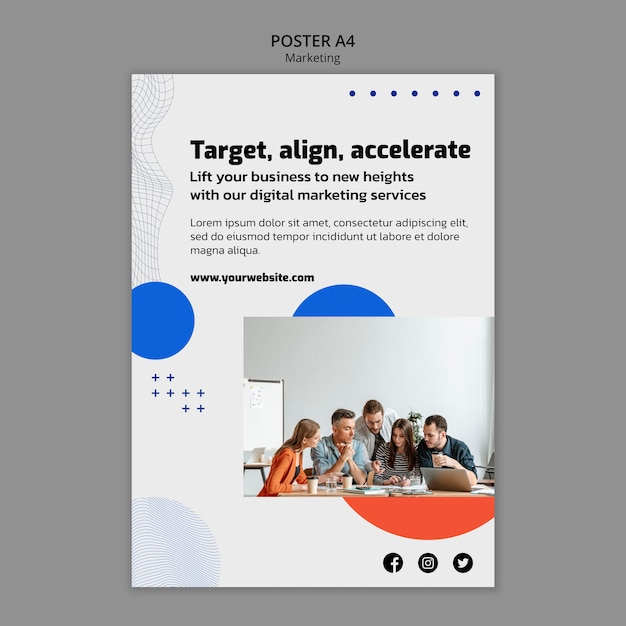 Gratis PSD sjabloon voor zakelijke marketing verticale poster