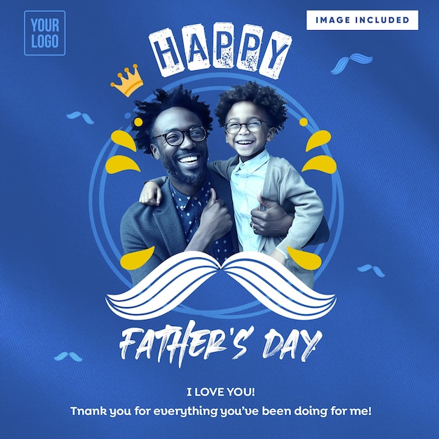 Gratis PSD sjabloonfeed happy father039s day i love you