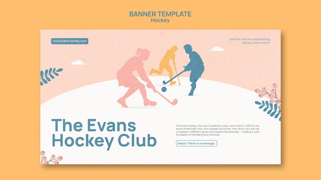 Gratis PSD sjabloonontwerp voor hockeybanner