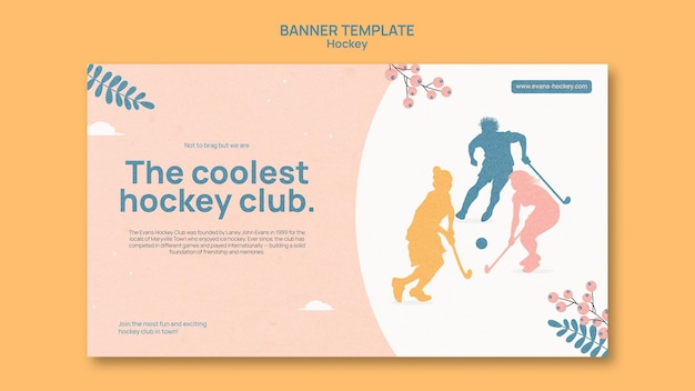 Gratis PSD sjabloonontwerp voor hockeybanner