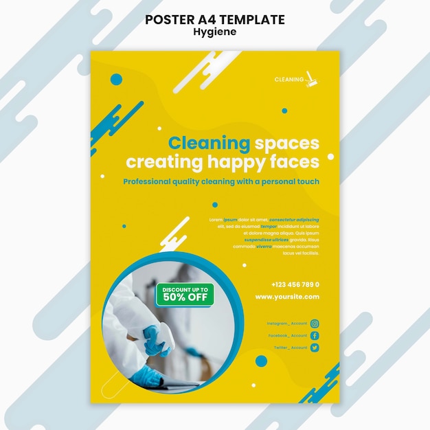 Gratis PSD sjabloonontwerp voor hygiëneposters