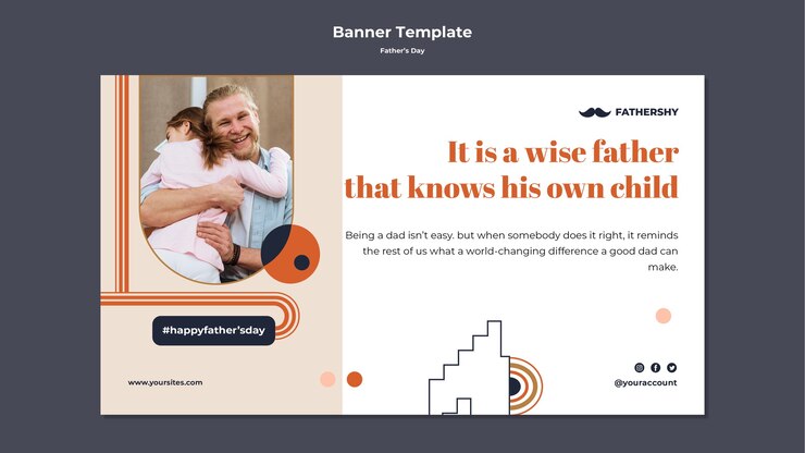 Gratis PSD sjabloonontwerp voor vaderdag-banner