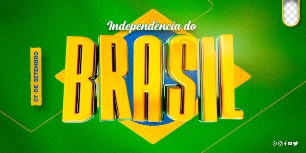 Gratis PSD sjabloonpost sociale media 7 september onafhankelijkheid van brazilië independencia do brasil