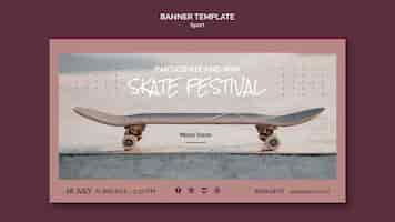 Gratis PSD skate festival horizontale banner