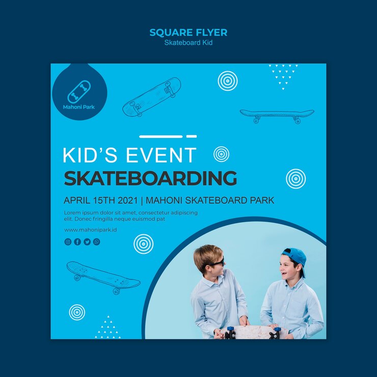 Gratis PSD skateboarder flyer-sjabloon