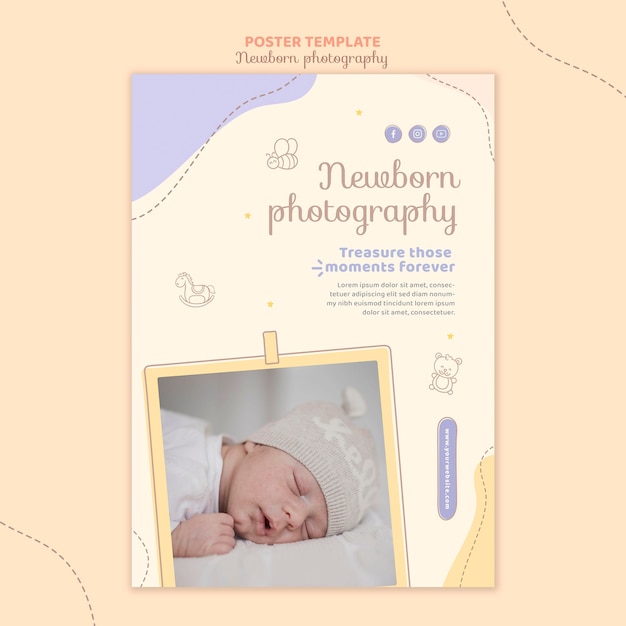 Gratis PSD slapende baby poster briefpapier sjabloon