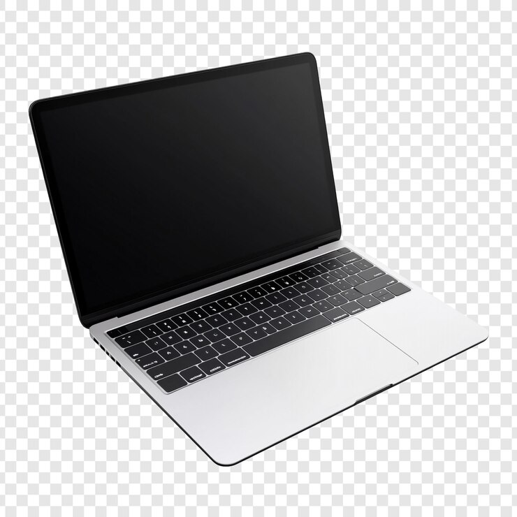 PSD Gratis sleek silver laptop modern technology blank screen