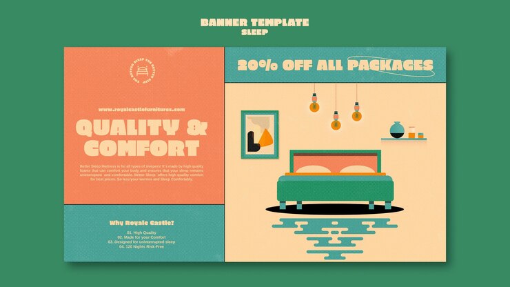 PSD Gratis sleeping furniture banner design template