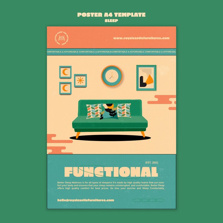 PSD Gratis sleeping furniture poster design template
