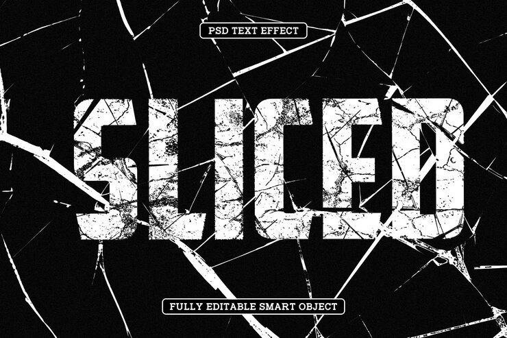 PSD Gratis sliced glass editable text effect