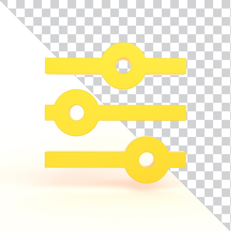 PSD gratuito slider gialli per regolare il volume del suono o le impostazioni