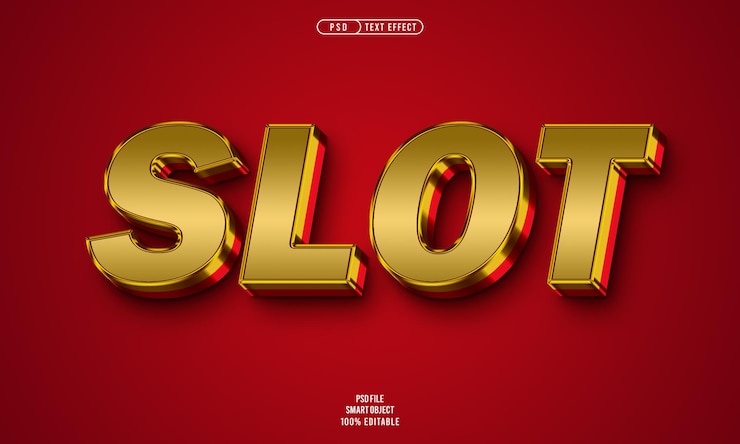 PSD gratuito slot effetto testo modificabile 3d