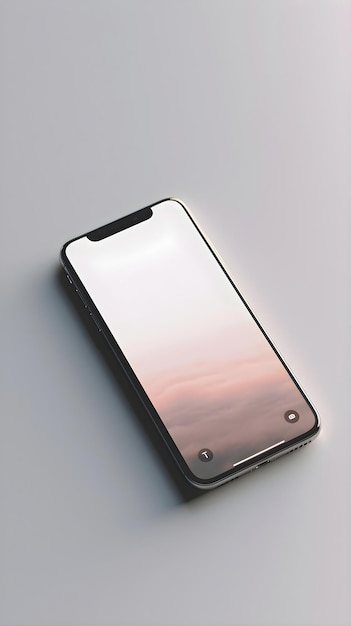 Smartphone met leeg scherm op grijze achtergrond Close Up