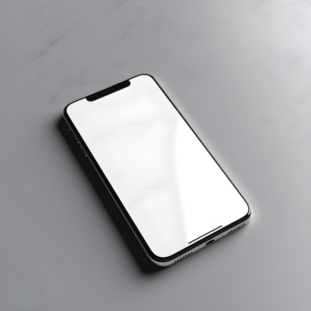 PSD gratuito smartphone negro con pantalla en blanco sobre fondo blanco renderizado en 3d