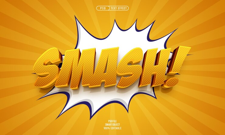 PSD Gratis smash 3d editable text effect