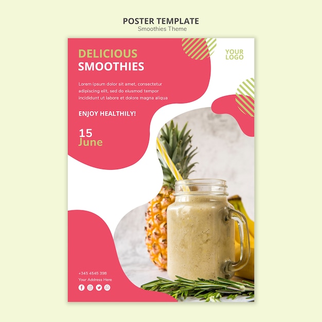 Smoothies thema poster ontwerpsjabloon