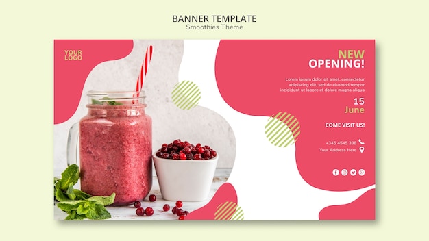 Gratis PSD smoothies thema sjabloon voor spandoek