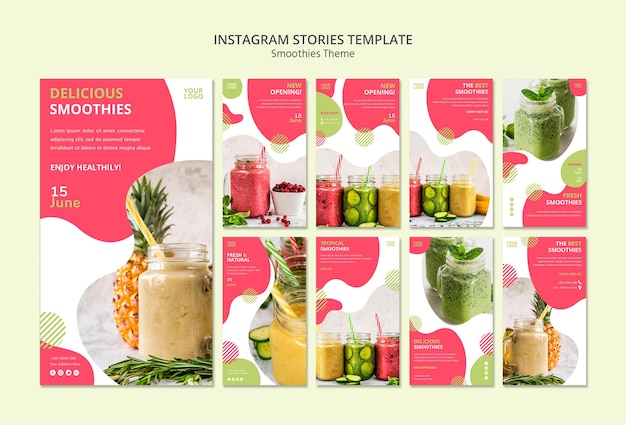 Smoothies theme instagram stories