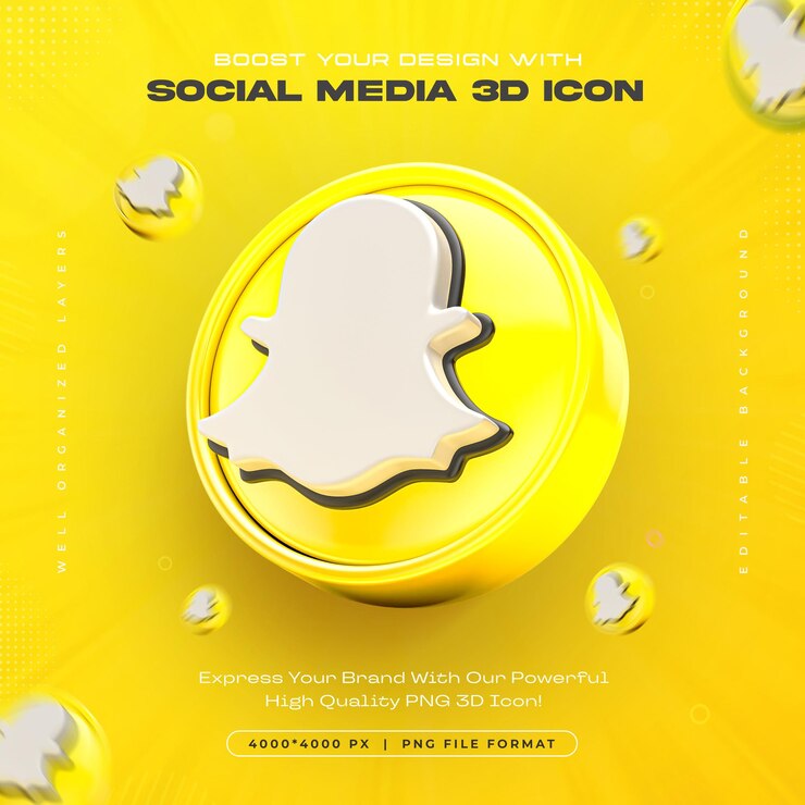 PSD Gratis snapchat logo icon isolated 3d render illustration