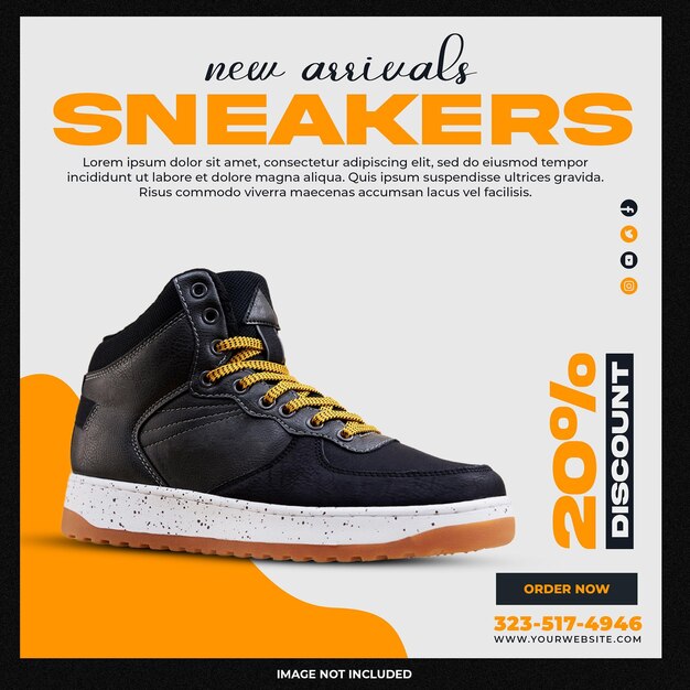 sneakers schoenen social media-sjabloon