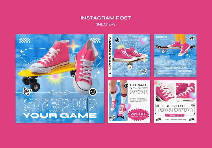 Gratis PSD sneakers sjabloonontwerp