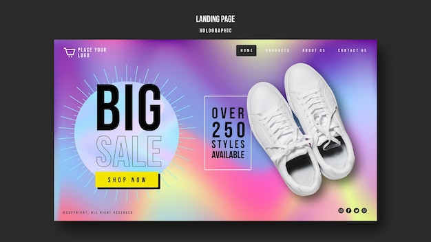 Gratis PSD sneakers verkoop sjabloon bestemmingspagina