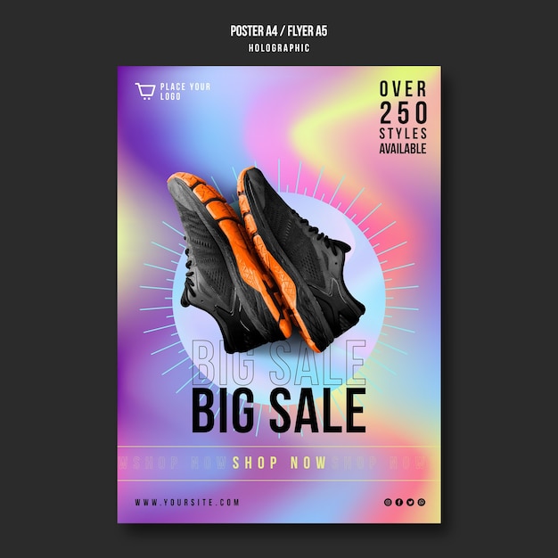 Sneakers verkoop sjabloon flyer