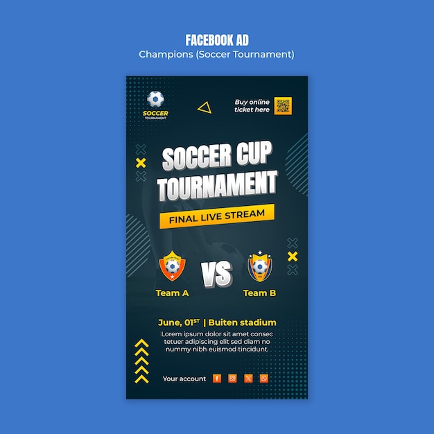 PSD gratuito soccer champions  template