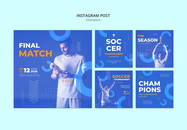 PSD gratuito soccer champions  template