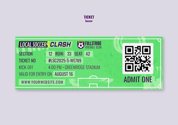 PSD gratuito soccer match ticket for local soccer clash