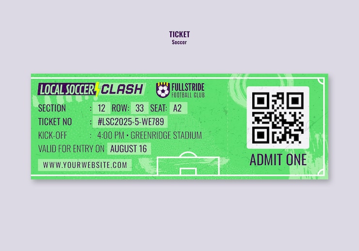 PSD gratuito soccer match ticket for local soccer clash