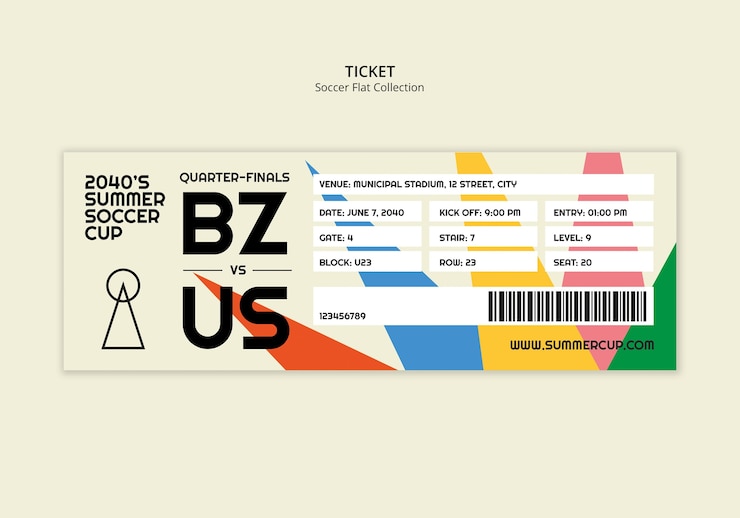 PSD gratuito soccer ticket for 2040's summer cup quarter-finals