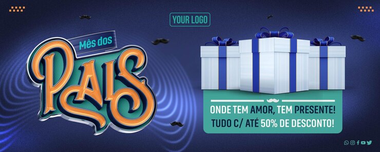 PSD Gratis social media banner for parents' month all up to 50 off