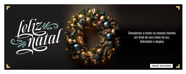 Gratis PSD social media banner vrolijke kerstkaart