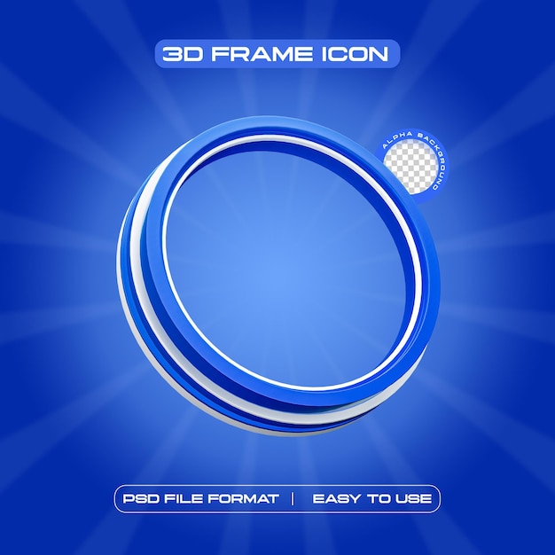 Gratis PSD social media circle profile frame 3d render illustratie