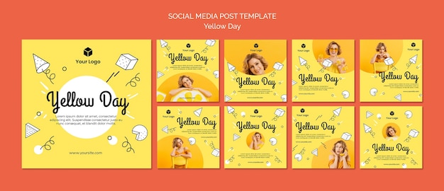 Social media con il concetto di giorno giallo