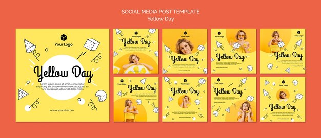 Social media con il concetto di giorno giallo